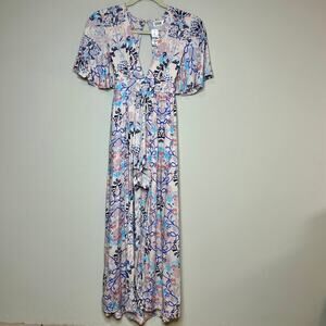 NWT Seek The Label Rayon Maxi Romper Size M Back Tie